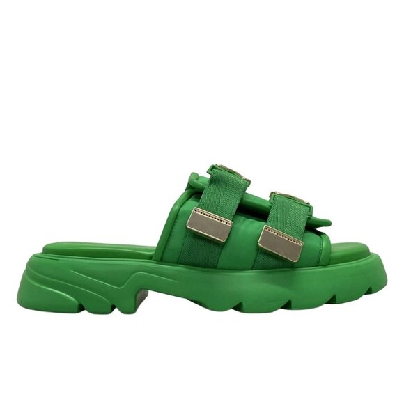 BOTTEGA VENETA - Green Chemical Fiber Leather Rubber Men's Sandals 513-080625 - Picture 2 of 11